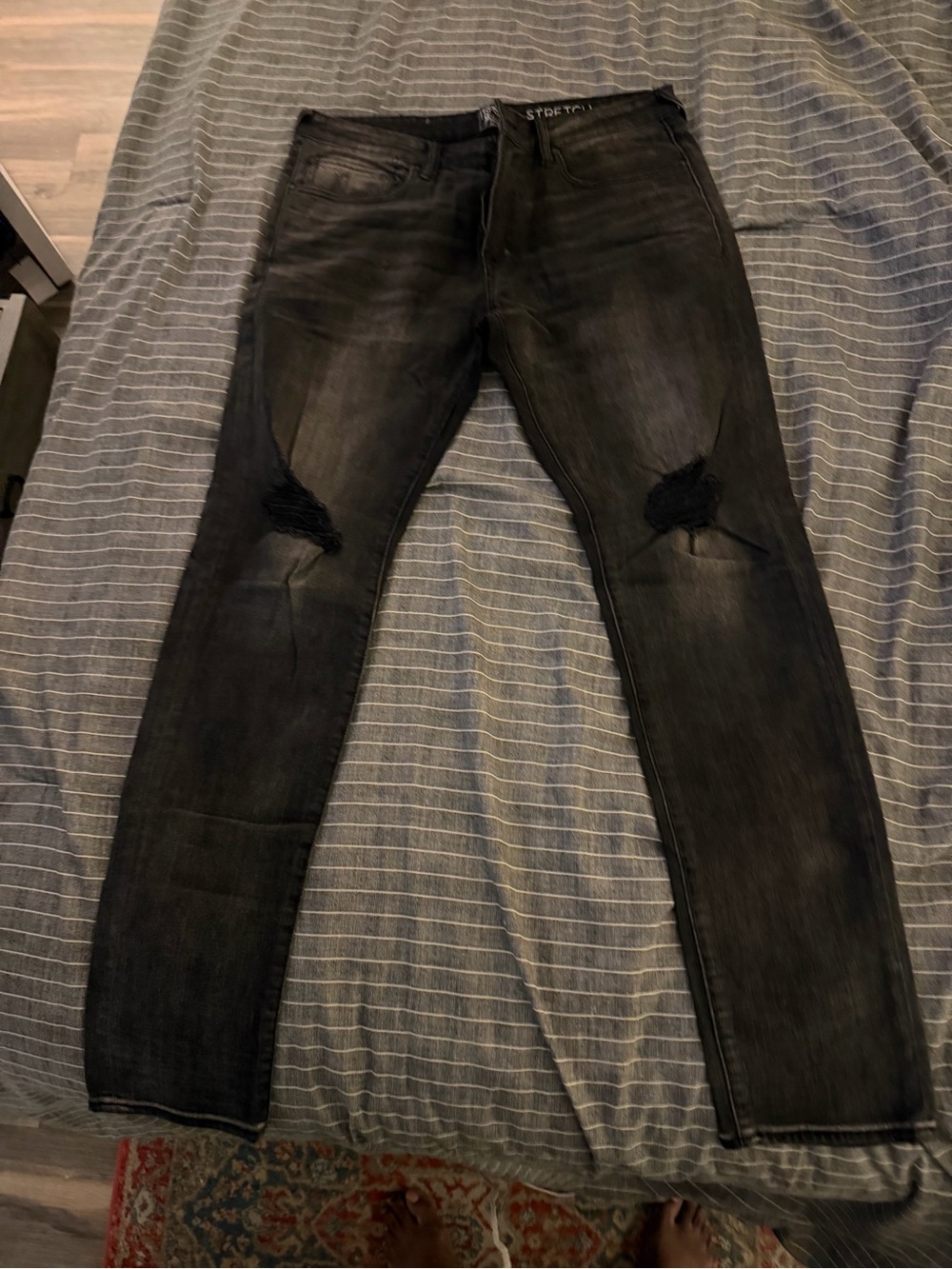 PRPS Men's Skinny Black Distressed Jeans
